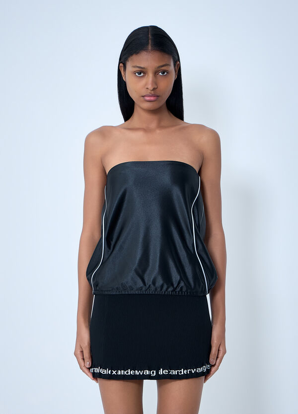 Alexander Wang Strapless Satin Top Black awg0263026